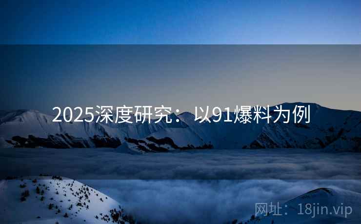 2025深度研究：以91爆料为例  第1张